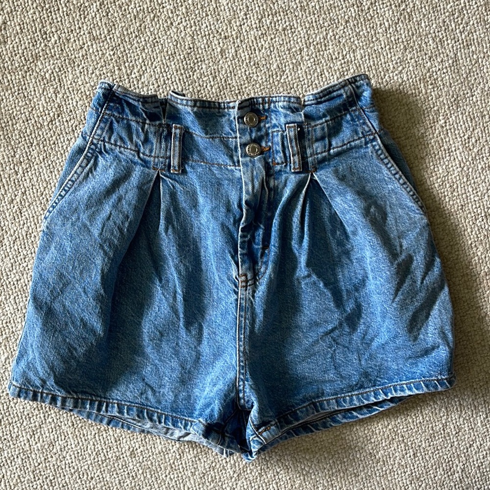 Topshop High waisted denim short size 8